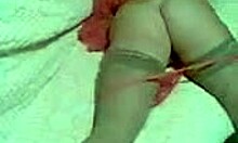 Damn, my young 18+ girlfriend looks hot posing in stockings