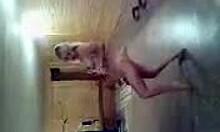 blonde hottie dances naked in gym.