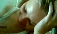 perfect blonde girlfriend gobbles hard schlong pov blowjob bed homemade