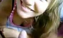 Amateur Blondie Sucks a Cock in a Homemade Video