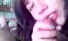 The attractive russian girlfriend blows the hot stud's hard dick in private pov, licking balls.