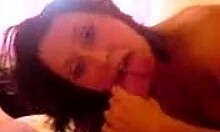 Cock hungry amateur hottie says, 'I want to swallow your hard dick' in bedroom POV