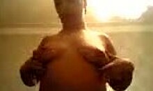 Busty amateur brunette sucks big cock then takes wild anal