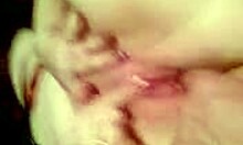 i'm horny boyfriend fingering my girlfriend's juicy shaved pussy at home