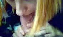 Redhead sucking guys throbbing boner in POV.