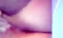 Girlfriend SPREADS her SHAVED PUSSY and ASSHOLE in HOMEMADE CLIP for ME!