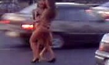 Sexy Russian Babes Dancing Wild by the Lada Car