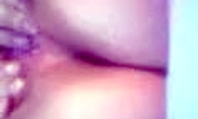 Girlfriend SPREADS her SHAVED PUSSY and ASSHOLE in HOMEMADE CLIP for ME!