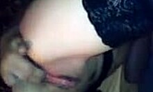 Filming my girlfriend at home, she fingers her wet pussy in stockings