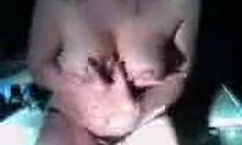 I watch my drunk redheaded girlfriend flash her big tits outdoors in the car