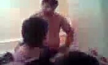 Amateur brunettes share cocks in hot session