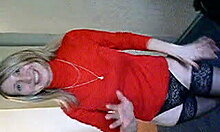 Black stockings blonde milf, are you being naughty?