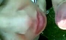 Russian hooker sucks cock and gets cum on face.