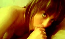 Gorgeous teen enjoys a morning treat