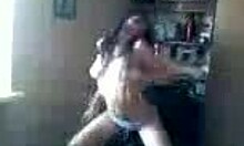 slutty russian babe dancing and showing tits on webcam striptease