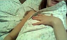 Teen girlfriend in black panties at home lying down