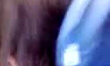 Horny Russian Whore Sucks Dude's Cock Outdoor, Spreading Shaved Pussy For Blowjob