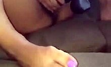 Kinky amateur Crystina Rossi fucks her pussy with BBC toy.