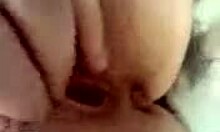 Russian amateur babe feels intense pleasure fingering her shaved cunt solo