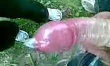 Russian hooker sucks cock and gets cum on face.