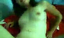 couple enjoys homemade bed play with young girlfriend and condom