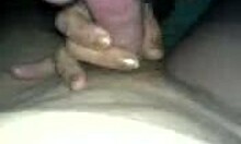 Girlfriend with juicy hairy pussy sucks guy's cock passionately