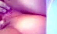 Girlfriend SPREADS her SHAVED PUSSY and ASSHOLE in HOMEMADE CLIP for ME!