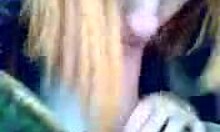 Redhead sucking guys throbbing boner in POV.