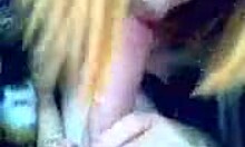 Redhead sucking guys throbbing boner in POV.