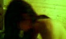 brunette beauty with small tits and long hair rides huge dick on camera