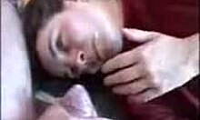 Gorgeous amateur cutie enjoys oral and facial in clothed setting