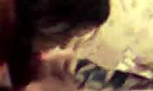 Voyeur captures his best friend deepthroating his girlfriend's cock in homemade footage