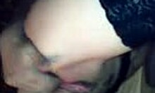 Filming my girlfriend at home, she fingers her wet pussy in stockings