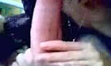 Redhead sucking guys throbbing boner in POV.