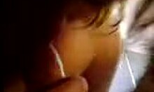 fuckable amateur girlfriend gives blowjob to boyfriend in home video, sucking his cock orally