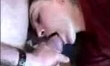 Gorgeous amateur cutie enjoys oral and facial in clothed setting