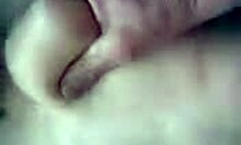 Amateur GF Moans While Spreading Shaved Pussy for Intense Fucking with Saggy Tits