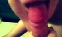 Cute Brunette Girlfriend Eagerly Sucks Boyfriend's Cock with Smile