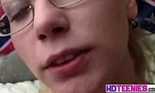 Hot blonde with big tits handjob hard and cumming