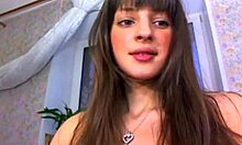 Teasing Brunette Shows Perky Tits