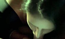 Wife surprises with blowjob in the car outdoors