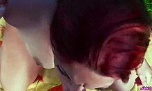 milf giving pov blowjob to monster cock, ends with big facial