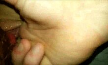 Ginger dude licks her dripping wet pussy up close