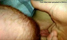 Ginger dude licks her dripping wet pussy up close