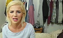 Bella rose pulls up stepbrother big cock for blowjob