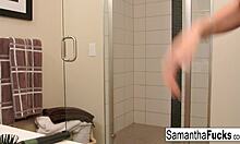 samantha saint's early morning solo fun in home movie