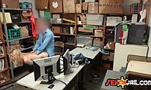 sluty blonde teen 18+ thief sucks hard penis, gets wet cunt banged while spying