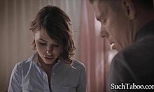 Teen submits to professor's gaping anal.