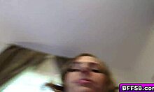 Naughty teen asks, 'What's in the box?' She gets a surprise big cock for group fun. Babe enjoys facial.