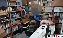 pretty teen 18+ thief gets punished in garage with blowjob